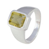 Ana Signet Yellow Solitaire Ring Sterling Silver